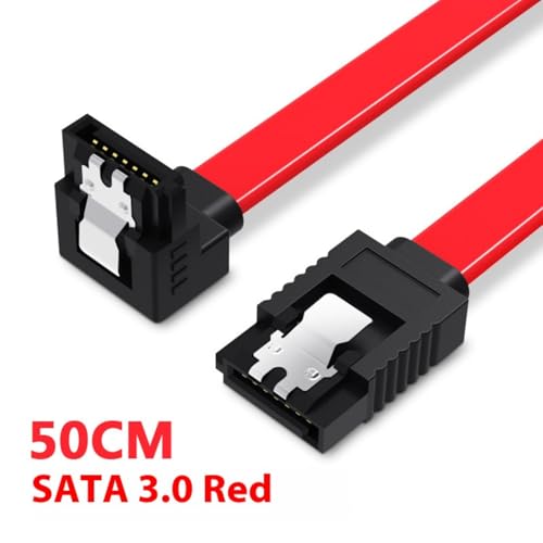 Cable SATA 3.0 corto con conectores angulados y pestillos seguros miniatura 4