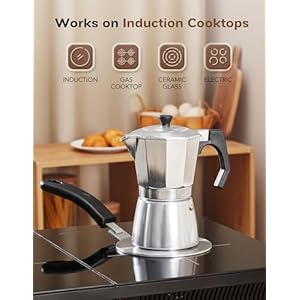 Induction Adapter Plate Detachable, 5.5 Inch Stainless Steel Heat Diffuser Plate for Moka Pot 12 Cup, Heat Diffuser Cooking Induction Adapter for Gas Stove and Glass Induction Adapter Plate Detachable 55 Inch Stainless Steel Heat Diffuser Plate for Moka Pot 12 Cup Heat Diffuser Cooking Induction Adapter for Gas Stove and Glass