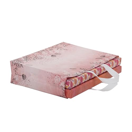 Image of Lavya Medium Size Pack of 10 Pcs Rose Floral Printed Non-Woven Laminated Fabric Reusable Eco-Friendly Party Return Gift Bags (Floral Pink Bloom, M-15x12.5x4)