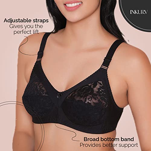 Image of INKURV Full Coverage Bra for Women with Micro Cotton Fabric for Heavy Bust Support
