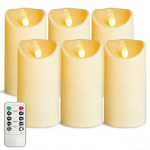 Bougie LED plastique ivoire D3 H6 minuterie télécommande pour intérieur et fête