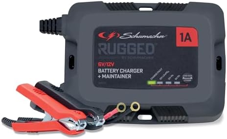 Schumacher Electric SPX457-1A Cargador batería 6/12V para Moto, Quad, cortacésped - Mantenimiento automático - AGM, Gel, Calcio, Start&Stop, Litio