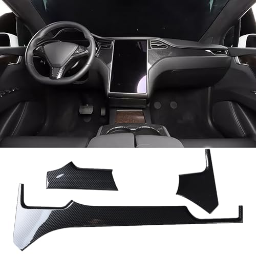 GearUp Center Console Dashboard Cover Trim Compatible with Tesla Model X Model S 2020 2019 2018 2017 2016 2015 2014(Carbon Fiber)