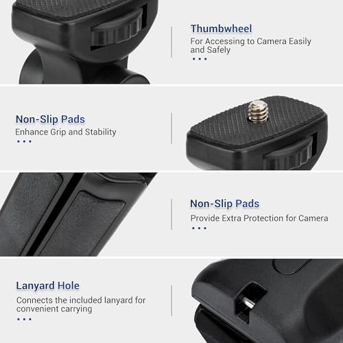 JJC Remote Shooting Grip & Travel Desk Tripod for Panasonic G100D and S9 Cameras Selfies Vlogging, Replace Panasonic DMW-SHGR2 Tripod Grip