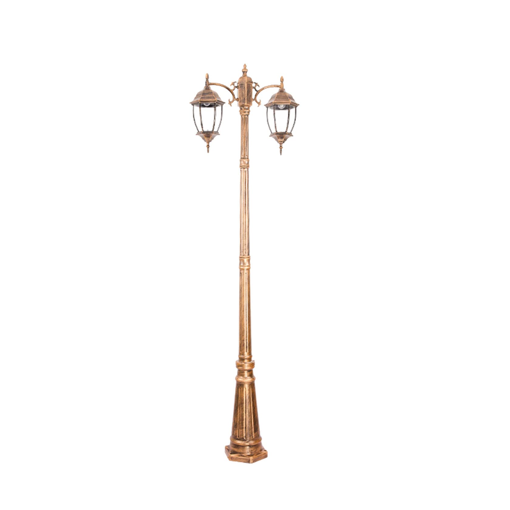 Outdoor Street Light Lantern Glass Post Light Clear Outdoor Garden Pathway Porch Deck Yard Driveway Hallway Hotel Black 2m (Antique Copper Color 2m)