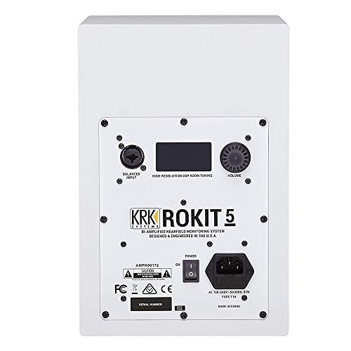 Krk Rp5 Rokit 5 G4 Pro Bi-Amp 5" Powered Studio Monitor (White Noise) Bundle With Isolation Pad & Xlr Cable #TOP4