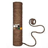 XRzitky Natural Sisal Rope for Cat Scratcher, 1/4 Inch 164FT Sisal Rope for Cat Scratching Post Repair Replacement, Multi Color Cat Scratch Tree Rope Replacement, Coffee Brown