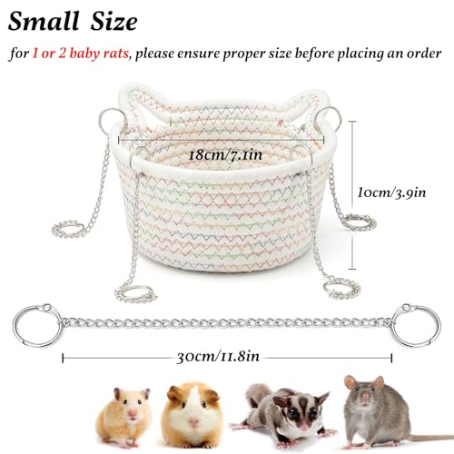 Jwshang Small Rat Hammock For Cage Chew Proof, Hanging Rat Bed Basket, Durable Rat Cage Accessories Hammock With Sturdy Chains, Rat Snuggling Sleeping Nest For Small Animals Mice thumb #1