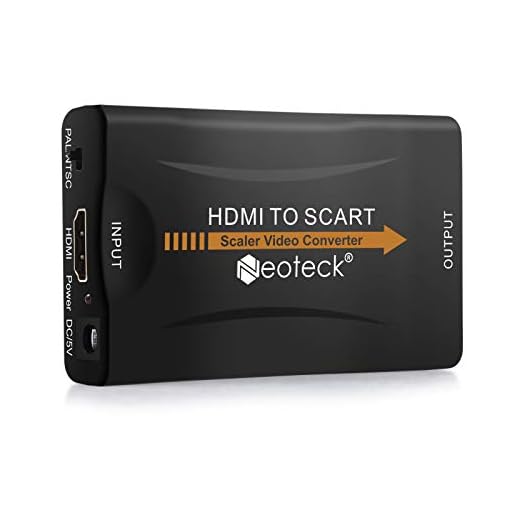 Neoteck HDMI till SCART-omvandlare 1080P HDMI till Scart Converter med NTSC/PAL-kompositvideostereo-ljudadapter för Sky HD Blu-ray DVD