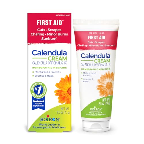 Boiron Calendula Cream for First Aid Minor Burns Cuts Scrapes Insect Bits and Sunburn - 2.5 oz