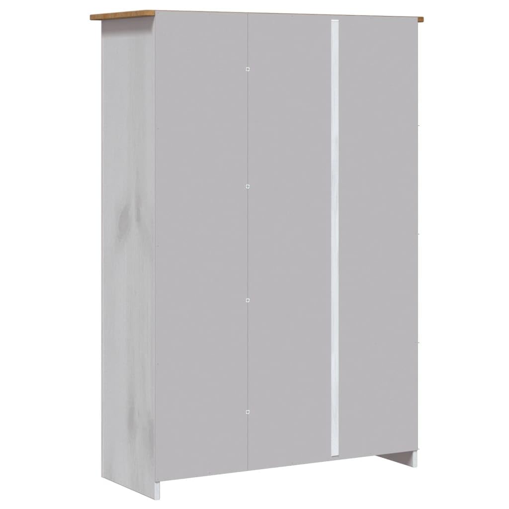 Home-Schränke & Aufbewahrung, Schränke & Kleiderschränke, 3-türiger Kleiderschrank, weiß, 118 x 50 x 171,5 cm, Panama-Serie Pine