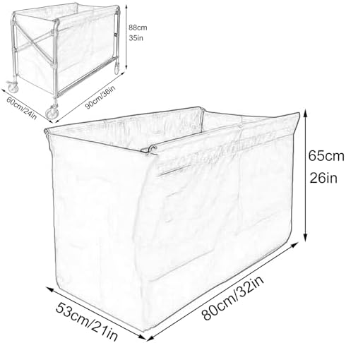 Waterproof Removable Liner Bag for Laundry Cart | Durable Ox Cloth Storage Bag for Rolling Laundry Basket | Ideal for Easy Laundry Organization