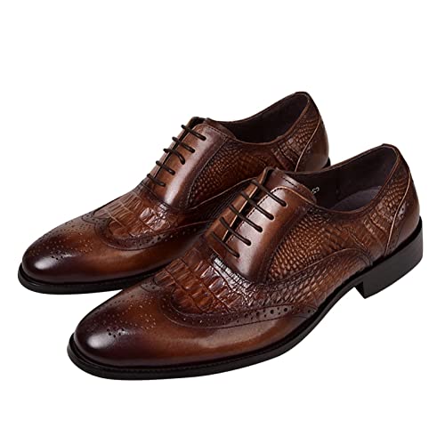 HINDOLA Men’s Dress Shoes Casual Classic Business Wedding Shoes Leather Lace-Up Oxford Derby Shoes2