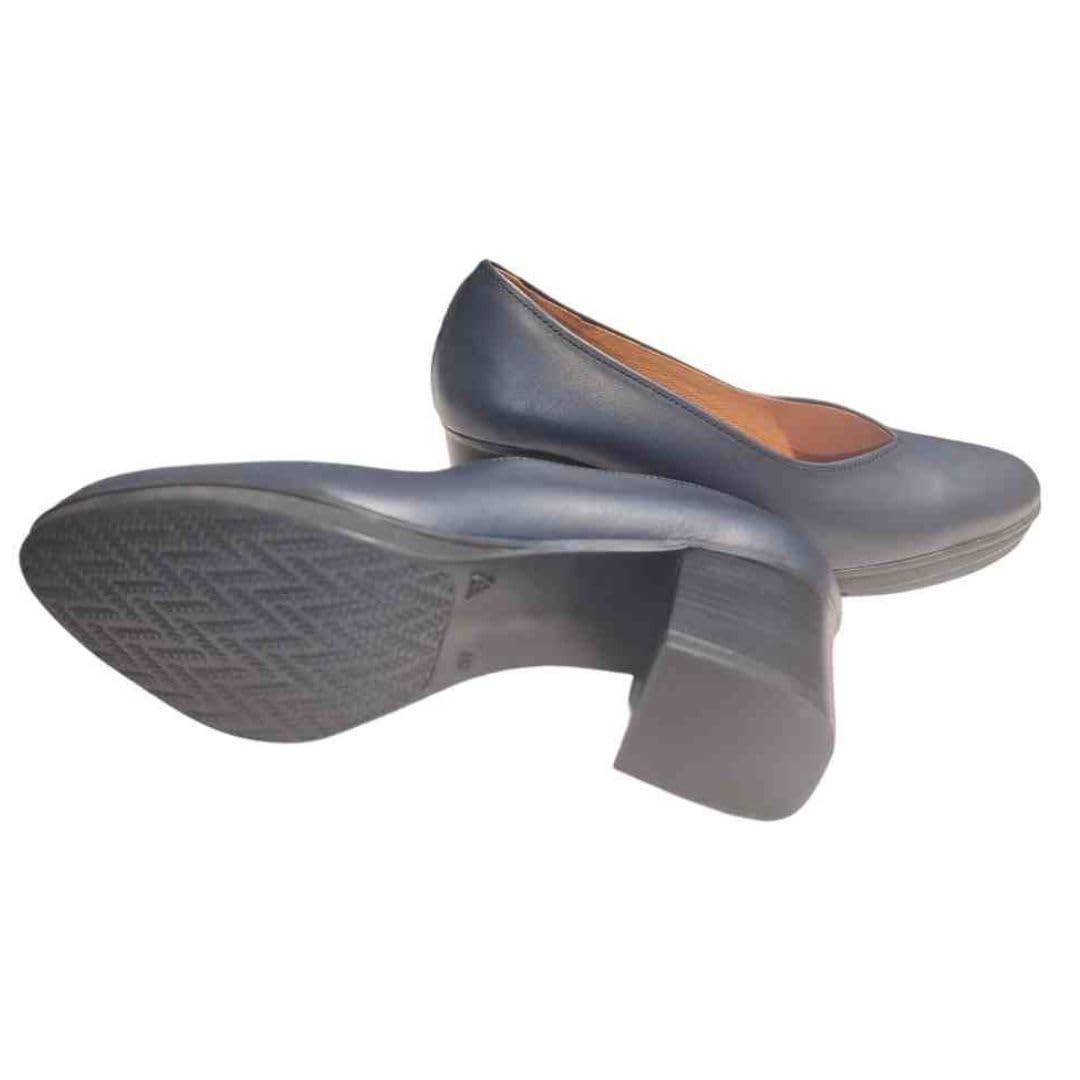 Zapatos de Salón Mujer Belona, Cómodos 24 Horas para Azafatas, Trabajo. Calzado de Piel Fabricado en España Tacón Medio
