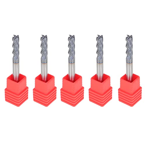 Image of kimllier 5PCS 3 /16 Inch 4 Flute Carbide Square End Mill, CNC Square Nose End Mill Bits Straight Shank Drill Bits 2 Inch Overall Long