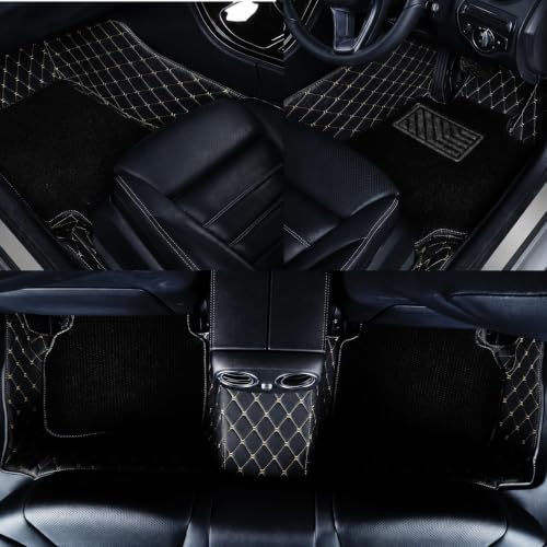 Image of Mr Mattie 7D Car Floor Mats Compatible with Mercedes B-180, Black /Beige