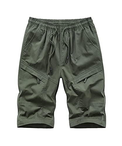 Btmpmcs Pantalones Cortos para Hombre Verano Pantalón Corto de Carga Algodón Bermuda Deporte Shorts Casual Chino con Varios Bolsillos Moda Cómodo de Playa Shorts con Cintura Elástica