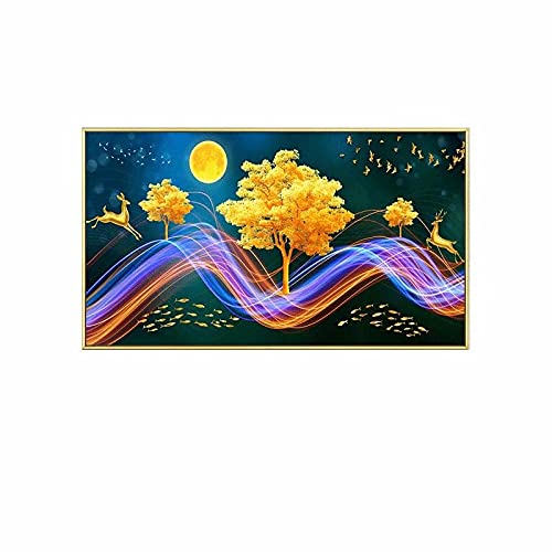Diamond Painting Point de Croix grand format pour illuminer le mur de votre salon contemporain