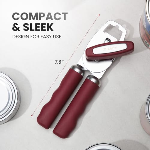 Image of Zulay Kitchen Manual Can Opener Heavy Duty Patented Stainless Steel, Wine