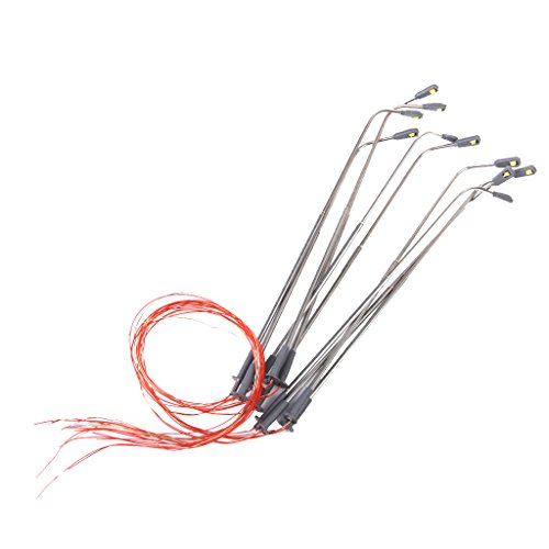 Lot de 10pcs 3V LED Lampadaire Lampe à Seule Tête Miniature Echelle 1/100