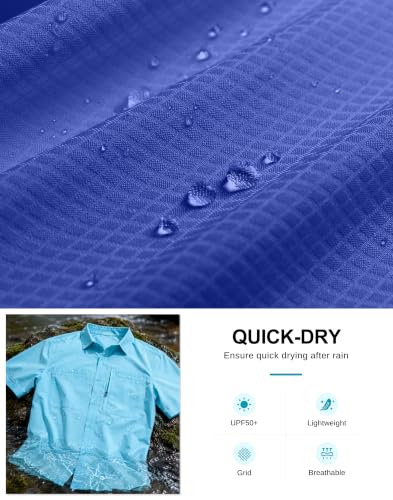 Image of G Gradual Men's Fishing Shirts with Zipper Pockets UPF 50+ Lightweight Cool Short Sleeve Button Down Shirts for Men Hiking