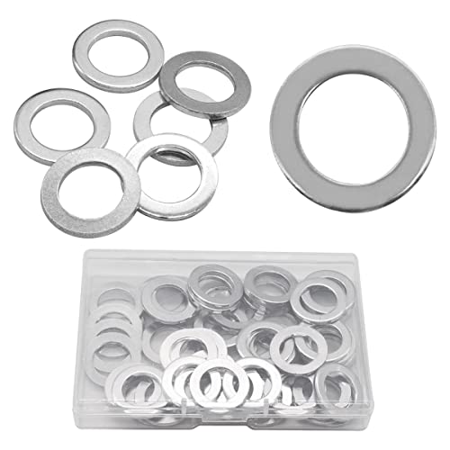 Seamaka 60 Pcs Aluminum Engine Oil Crush Washers,Drain Plug Ring Gaskets Compatible With Part 94109-14000 For Most Cars O-059 #TOP30