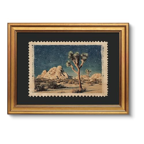 VIYYIEA Gold Framed Art Prints,12x16Inch, Desert Joshua Tree Vintage Art...