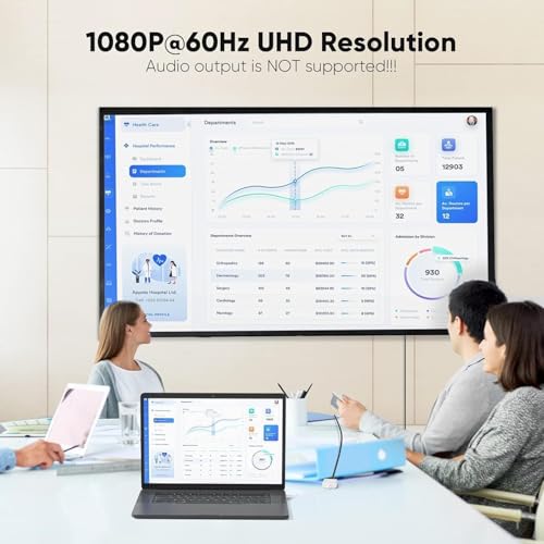 Image of Madhabi Mini DP to VGA Adapter 1080p, Thunderbolt to VGA Female Converter for MacBook Pro /Air, Windows Laptop, Monitor, Projector - Plug & Play