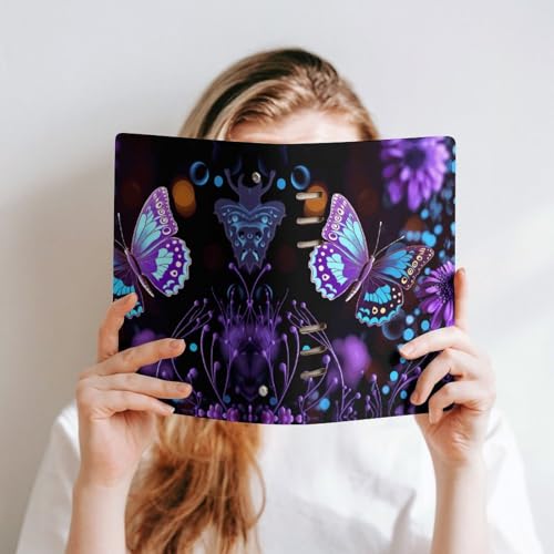 Cuaderno A5 recargable de 6 anillas con cubierta de piel sintética y diseño plano 6