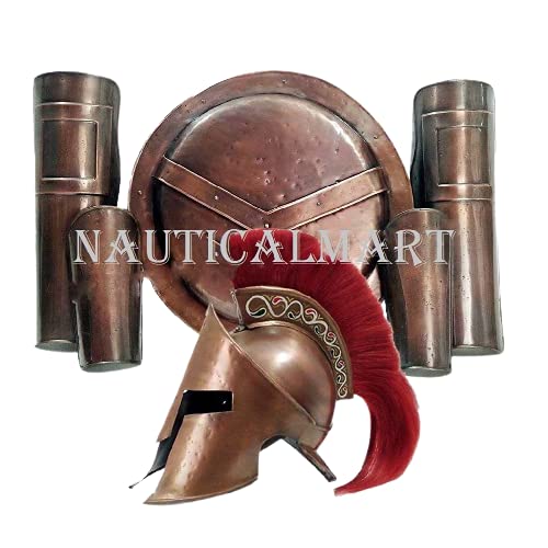 NauticalMart Medieval 300 King Spartan Movie Helmet + Shield + Arm & Leg Guards