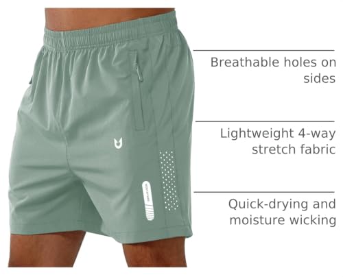 Image of NORTHYARD Men's Athletic Running Shorts Gym Workout 7 inch /9 inch /5 inch Quick Dry Lightweight Sports Basketball Tennis 3 Zipper Pockets