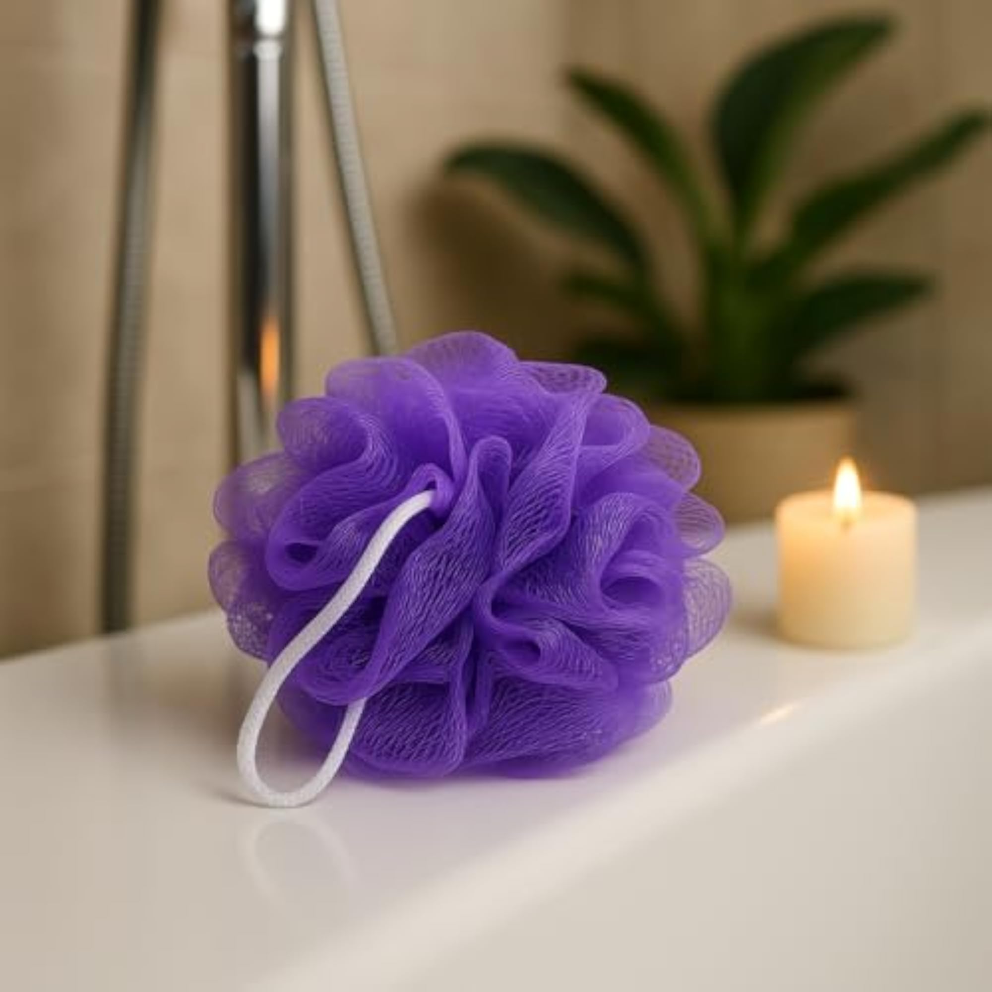 Warm Chef Bath Loofah Sponge Pack of 3, Gentle Exfoliation
