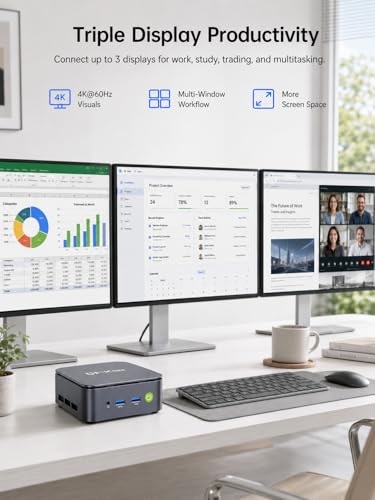 Image of GMKtec Mini PC Computer, G10 Ryzen 5 3500U (Beats N150 /4300U /3200U), 16GB RAM 256GB SSD 2.5GbE NIC LAN Desktop Office Home Business Study HTPC, Triple 4K Display, WiFi, BT, USB-C, DP, Type-C PD, HDMI