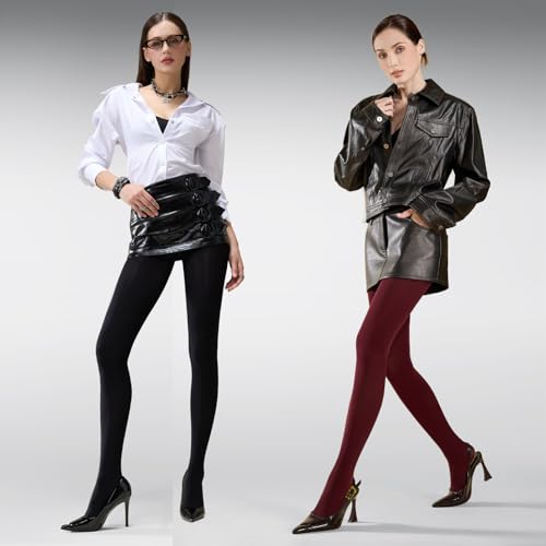 Image of MANZI Women's 2-6 Pairs Opaque Control Top Tights Comfort Stretch Pantyhose
