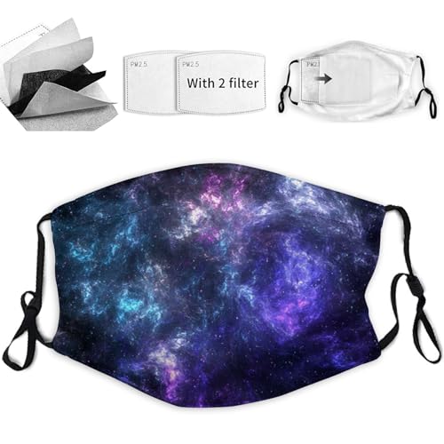 Txsdccy 145-20240910KZBT2T3 Stars Cloth Face Mask Bandana With 2Pcs Filters,Galaxy Stars,Balaclava Adjustable Earloop Washable Reusable For Men Women,Animal cover