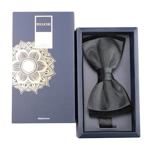 Image of Peluche Solid Twining Black Bow Tie