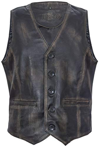 Mens Black Leather Waistcoat Casual Classic Formal Traditional Gilet Vest