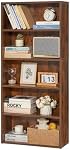 VEVOR 5 Niveau Narrow Bookshelf, 53 Bibliothèque en bois avec plateau réglable en hauteur, étagère de bibliothèque pour bibliothèque, chambre, salon, bureau, brun