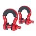 Yaetek 1 Pair - 3/4" Red D-Ring Shackles 4.75 Ton (9,500 Lbs) Capacity with 7/8" Diameter Pin and Black Isolator & Washer Kits