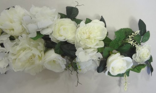 V-Max Floral Decor 32" Rose Peony Hydrangea Swags For Wedding Party Home Garden, Wedding Arch Garden Wall Decoration, Weddings, Cream #TOP2
