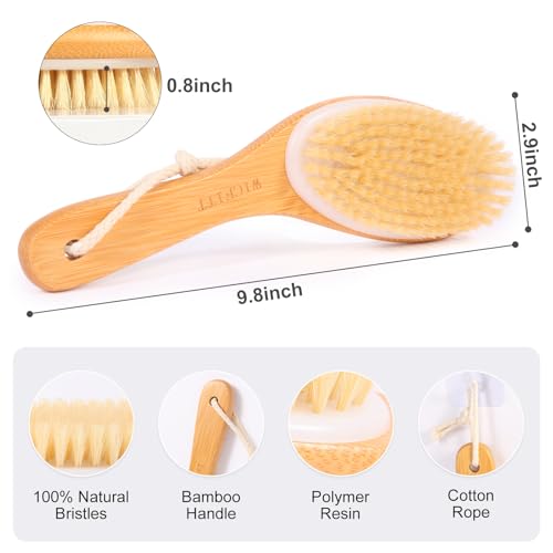 Wicfitt BODY BRUSH Exfoliating Body Scrubber With Natural Boar Bristles, Soft Shower Brush For Cleaning Body, Improving Blood Circulation And Lymphatic Drainage,Suitable For Wet Or Dry thumb #1