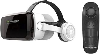 Bnext HD Virtual Reality Headset w/Controller/Gamepad,VR Headsets for iPhone/Android (Smart Glasses, White)