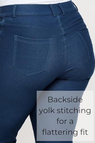 ICONOFLASH Women's Stretch Jeggings with 4 Pocket Pull On Straight Leg Jean Leggings with Belt Loops (Available in Plus Size)4