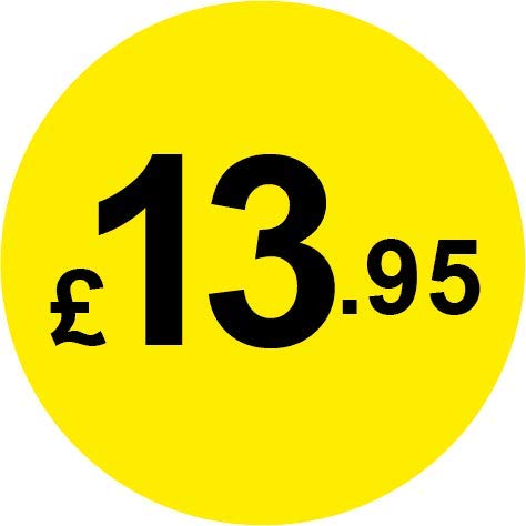 Permanent Adhesive - Black & Yellow 30mm Price Stickers/Labels from £5.45 to £17, 5000, £13.95 — image 1