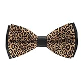 Meaudiwes Elegant Men's Bow Tie, Fashionable Cheetah Leopard Painting Pre-tied Bowtie for Wedding Celebration, Business Meeting