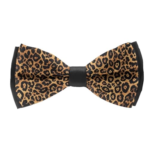 Meaudiwes Elegant Men's Bow Tie, Fashionable Cheetah Leopard Painting Pre-tied Bowtie for Wedding Celebration, Business Meeting