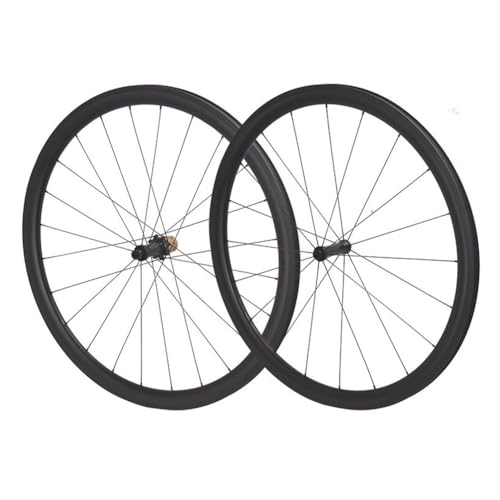Road Bike Carbon Wheelset 700c C/V/Rim-Brake 50mm Depth Bike Rim Quick Release Hub Fit for 9/10/11/12 Speed Cassette, Compatible with Tubeless & Clincher
