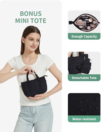 Wandering Nature Work Tote Bag with Cup Holder, Nurse Bag 2 Set, 15.6" Laptop Compartment & Trolley Sleeve for Women, Travel - Image 6