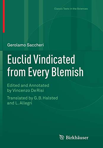Euclid Vindicated from Every Blemish: Edited an... 3319377914 Book Cover