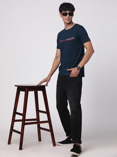 Image of ADRO 100% Cotton Lycra Tshirts for Men Combo Pack of 3 | Regular Fit | Printed T Shirt | Round Neck Half Sleeve| Mens Tshirts